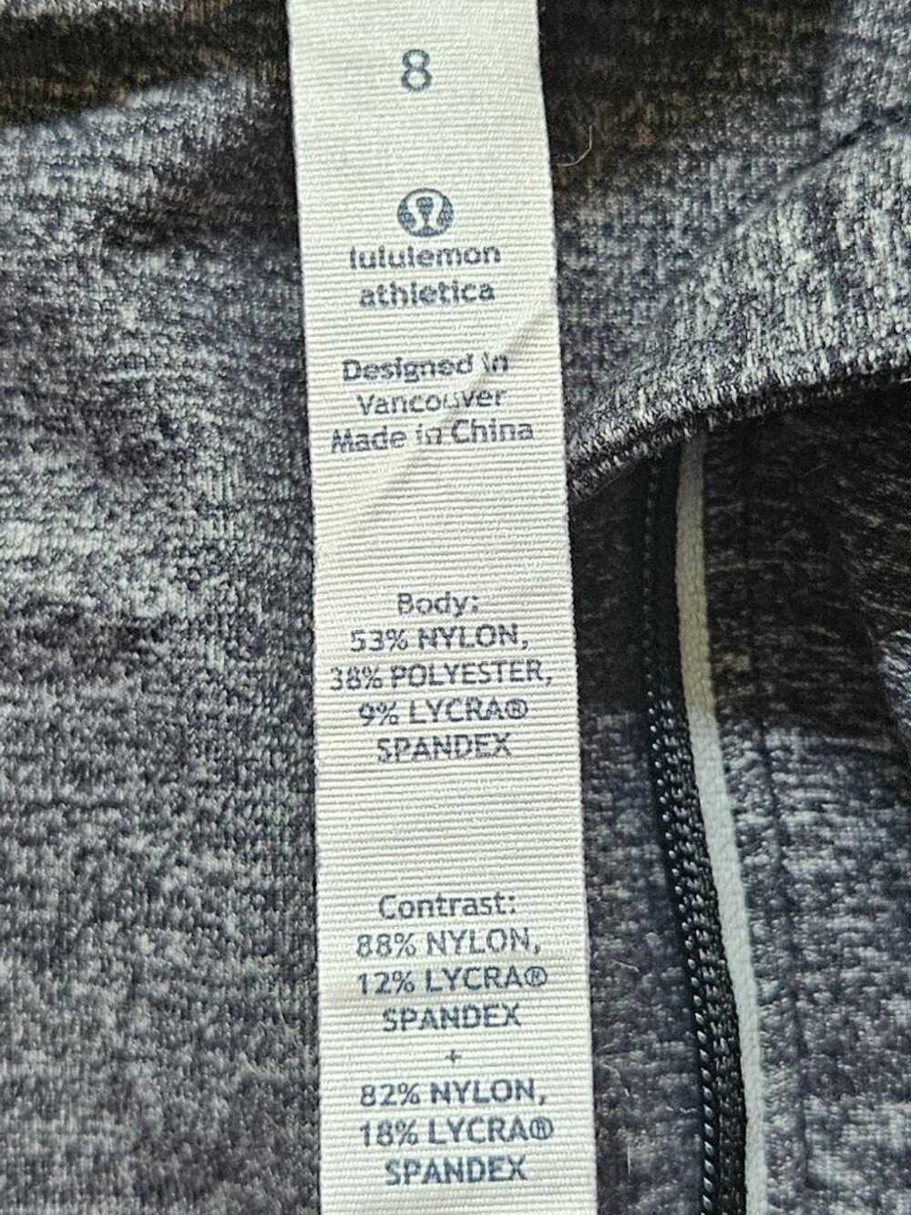 Lululemon Womens Size 8 Half Zip Running Pullover Jacket Grey Space Dye Thumbhol - Picture 7 of 7